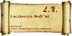 Laczkovics Noémi névjegykártya